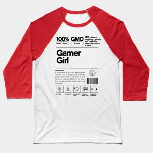 Gamer Girl Black Letters Baseball T-Shirt